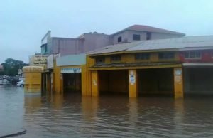 Lusaka's central business district flooded today, January 19, 2017