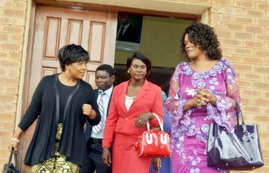 Former Chongwe MP Sylvia Masebo with Oracle Media Productions Managing Director Mutinta Mazoka M’membe at Court-picture by Tenson Mkhala