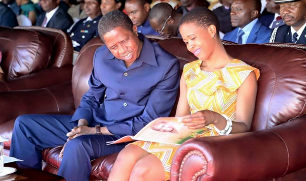Former president Lungu with his daughter Tasila Lungu: File picture