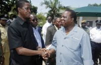 President Edgar Lungu with former vice president Enock Kavindele in Lusaka