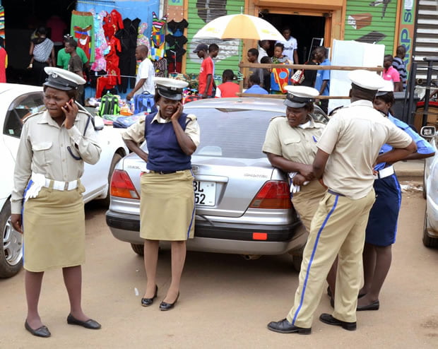 Zambia's Traffic police officers in Lusaka