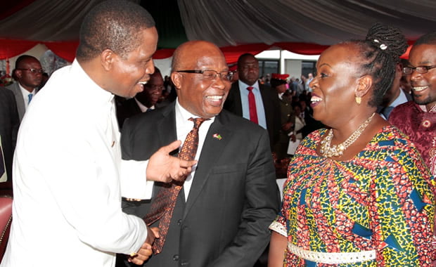 President Edgar Lungu speaks to Nevers Mumba and wife ...