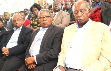 Former Finance Minister Alexander Chikwanda dozes off during National Day of Prayers at Lusaka's Showground-Picture by Tenson Mkhala