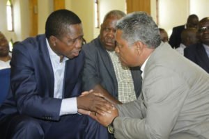 President Edgar Lungu with Justice Minister Given Lubinda in Lusaka-Picture by Tenson Mkhala