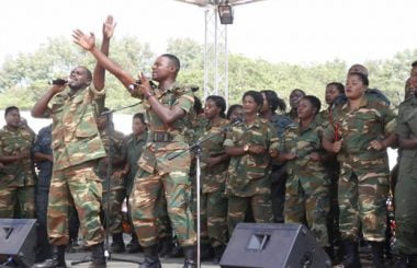 Defense and Security choir sing during National Prayers in Lusaka-Picture by Tenson Mkhala