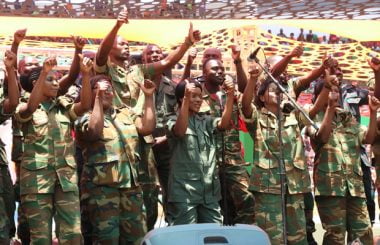 Defense and Security choir sing during National Prayers in Lusaka-Picture by Tenson Mkhala