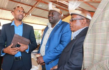 Local government minister Vincent Mwale, Defense minister Davis Chama and former education minister John Phiri during 2016 N'cwala ceremony in Chipata-picture by Tenson Mkhala