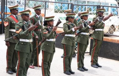 Zambia Army officers at St Ignatius Catholic Church in Lusaka-Picture by Tenson Mkhala