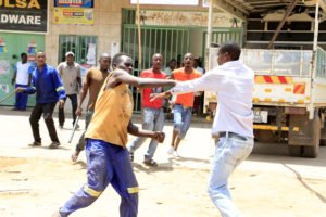MMD cadres fight in Lusaka-Picture by Tenson Mkhala