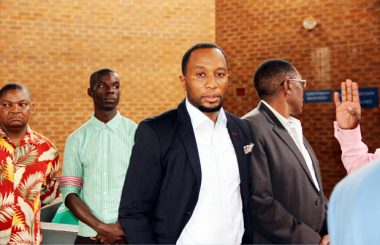 Mark Mubalama at Lusaka Magistrates Court -Picture by Tenson Mkhala
