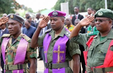 Defense and Security chaplain during Youth Day celebrations in Lusaka-picture by Tenson Mkhala
