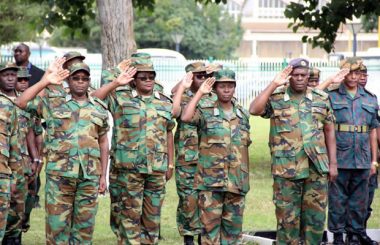 Zambia Air Force salute during Youth Day celebrations in Lusaka-picture by Tenson Mkhala