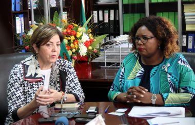 Agriculture minister Dora Siliya with International Fund for Agriculture Development country director Abla Benhammouche during press briefing in Lusaka-picture by Tenson Mkhala