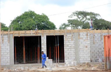 Shops being constructed at Woodlands Stadium in Lusaka-picture by Tenson Mkhala