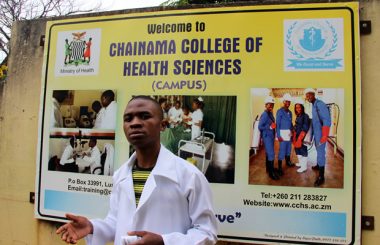 Chainama Student Union secretary general Joseph Mphanza speaks a reporter-picture by Tenson Mkhala