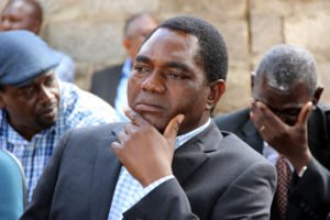 UPND leader Hakainde Hichilema at a press conference in Lusaka-picture by Tenson Mkhala