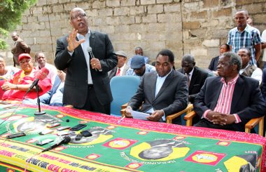Dr Nevers Mumba speaks durin UPND press conference-picture by Tenson Mkhala