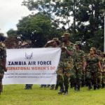 Zambia Air Force brass band during Women Day celebrations in Lusaka-picture by Tenson Mkhala