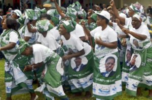 PF women march during the 2017 International Womens Day celebrations in Lusaka-picture by Tenson Mkhala