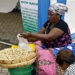 A woman selling groundnuts at East Park Mall in Lusaka -picture by Tenson Mkhala
