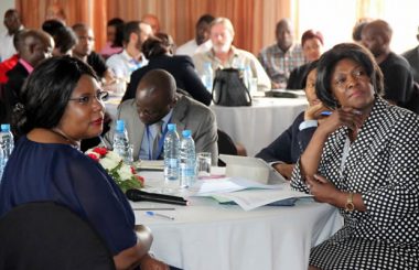Agriculture minister Dora Siliya with her counterpart Commerce minister Magareta Mwanakatwe during a stakeholder consultative meeting on the fruits, vegetables and livingstock sector in Zambia-picture by Tenson Mkhala