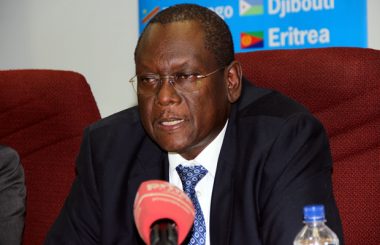 COMESA assistant secretary general Ambassador Dr Kipyego Cheluget at a press briefing-picture by Tenson Mkhala