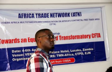 Center for Trade Policy and Development acting executive director Isaac Mwaipopo during Africa Trade Network meeting at Grand Palce in Lusaka-picture by Tenson Mkhala