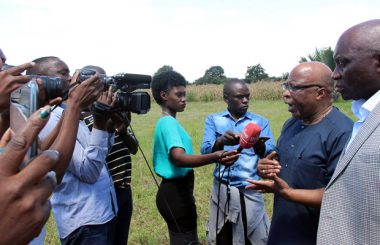 Nerves Mumba speaks to journalist at Lilayi turn off shortly after being blacked by police officers-picture by Tenson Mkhala