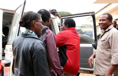 UPND leader Hakainde Hichilema gets in a police vehicle at Lusaka's Magistrates Court -pictures by Tenson Mkhala
