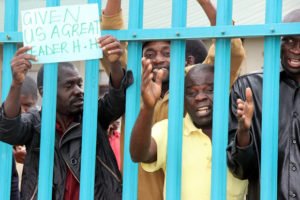 UPND cadres outside the court premises-picture by Tenson Mkhala