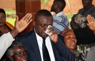 Tears of Joy: Mazabuka Central MP Garry Nkombo at Court after HH was acquitted on charges of insults-picture by Tenson Mkhala