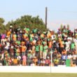 Zesco fans celebrate shortly after their team scored in a game against City of Lusaka at Woodlands Stadium. Zesco won 1-0 Picture by Tenson Mkhala