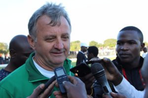 Zesco United coach Serbian Zlatko Krmpotic speaks to journalist shortly after the game against City of Lusaka at Woodlands Stadium, Zesco won 1-0 Picture By Tenson Mkhala