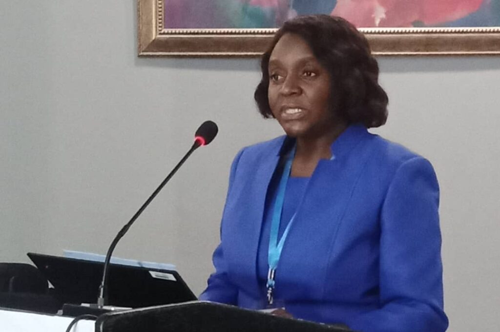 Acting Ministry of Finance PS for Budget and Economic Affairs Mwaka Mukubesa speaks on Thursday during the conference on accelerating access to agriculture finance for small-holders farmers in Zambia - Picture by Philip Chisalu