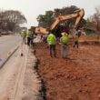 Avic international conducts works on the Ndola-Lusaka dual carriageway – Picture by Philip Chisalu