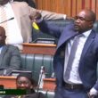 PF Mpika MP Francis Kapyanga displays a sachet of cooking in the National Assembly