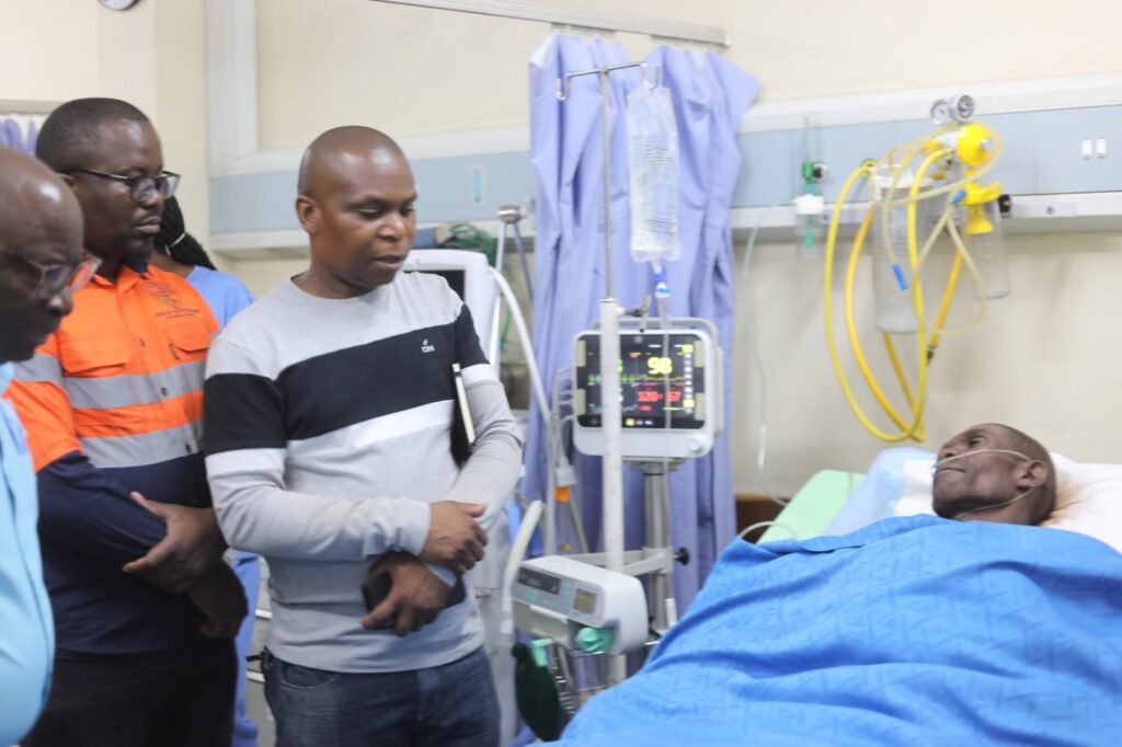 49 year old Mwanshe Mukoko of Chingola township who has been rescued alive from the collapsed mine at Seseli - Picture credit DMMU