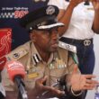 Zambia Police Spokesperson Rea Hamoonga speaking to the media during the launch of the speed camera enforcement press briefing at the Road Transport and Safety Agency headquarters in Lusaka on Friday-Picture by Chongo Sampa