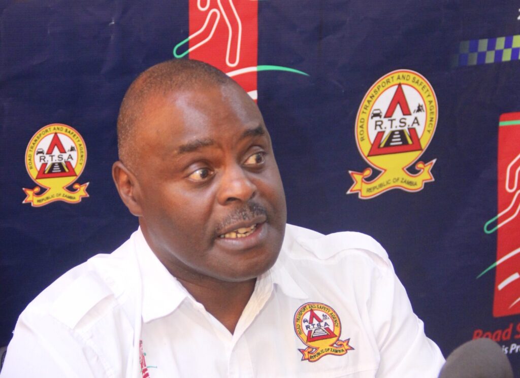 Road Transport and Safety Agency Director Amon Mweemba speaking to the media during the launch of the speed camera enforcement press briefing at RTSA headquarters in Lusaka on Friday-Picture by Chongo Sampa
