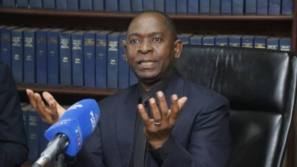 Zambia Must Prosper president Kelvin Fube Bwalya speaking to the media during a press briefing in Lusaka on 12/01/2024-Picture by Chongo Sampa