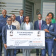 ZCCM-IH CEO Ndoba Vibetti presenting a K146 million dividend to IDC CEO Cornwell Muleya – Picture credit ZCCM-IH media