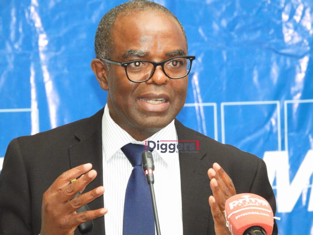 Zambia Revenue Authority commissioner general Dingani Banda making his remarks during during the 2025 Budget symposium at Mulungushi International Conference center yesterday -Picture by Chongo Sampa