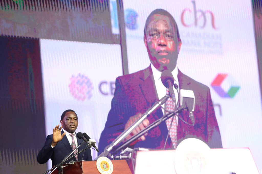 President Hakainde Hichilema speaking when he officially opened the 2024 Digital Government Africa Summit- Picture credit President Hichilema official Facebook page