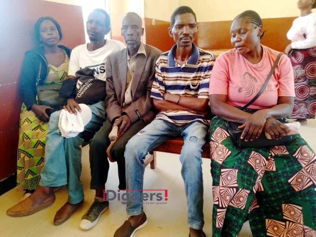 From L-R: Jane Phiri and her husband Raydon Tembo, Bande Phiri (Jane Phiri's father), Joseph Tembo and his wife Jane Moyo (best friend to Jane Phiri) in Matero Local Court. Picture by Mazombwe Banda