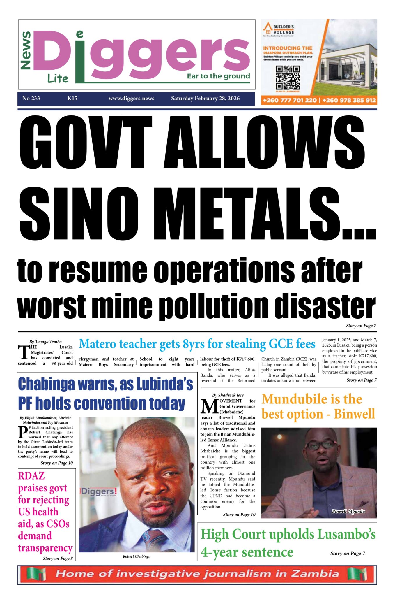 Epaper Weekend News Diggers Weekend Epaper Edition 233 Saturday February 28, 2026 ...