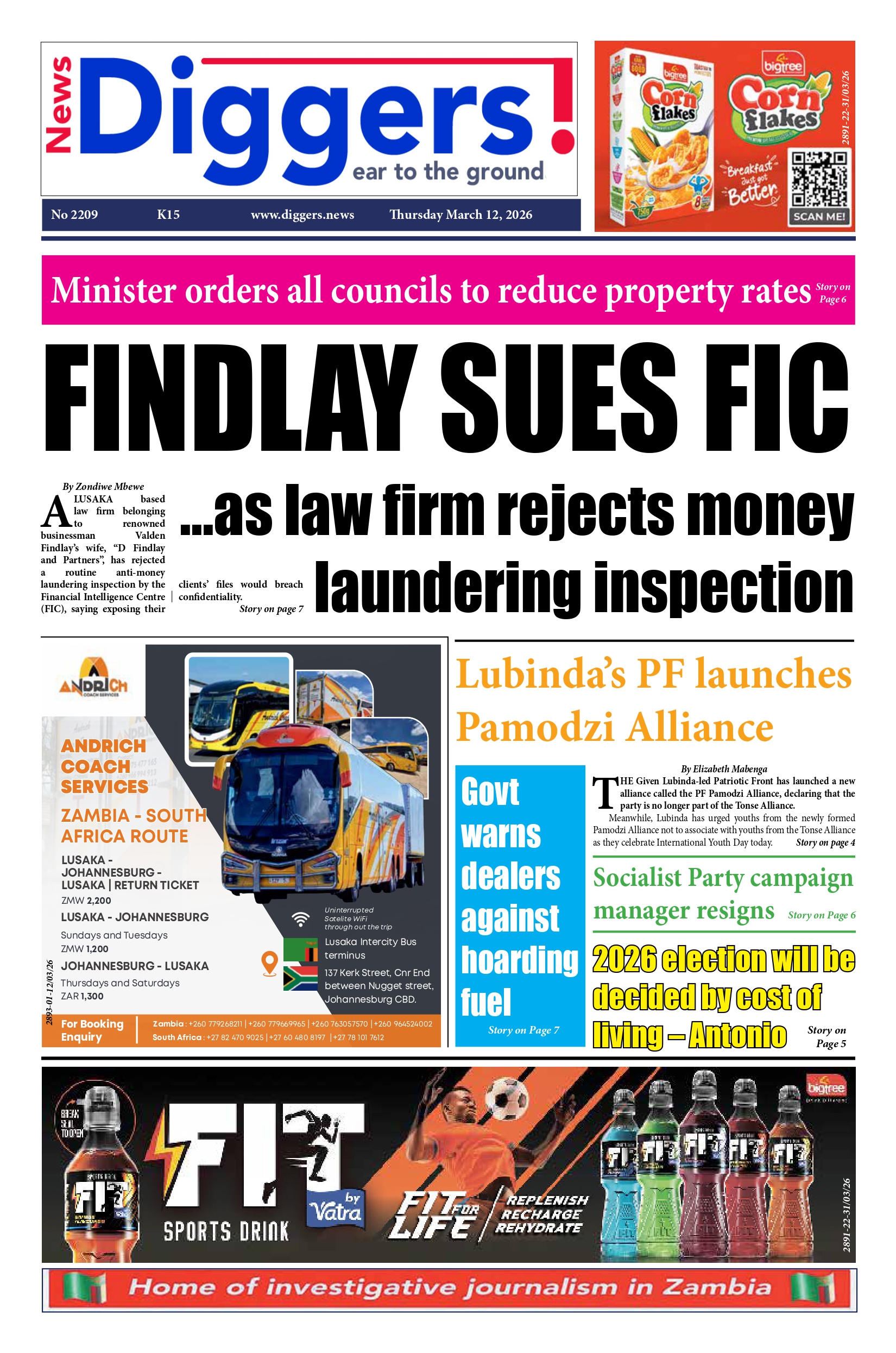 News Diggers Edition 2209 Thursday March 12, 2026