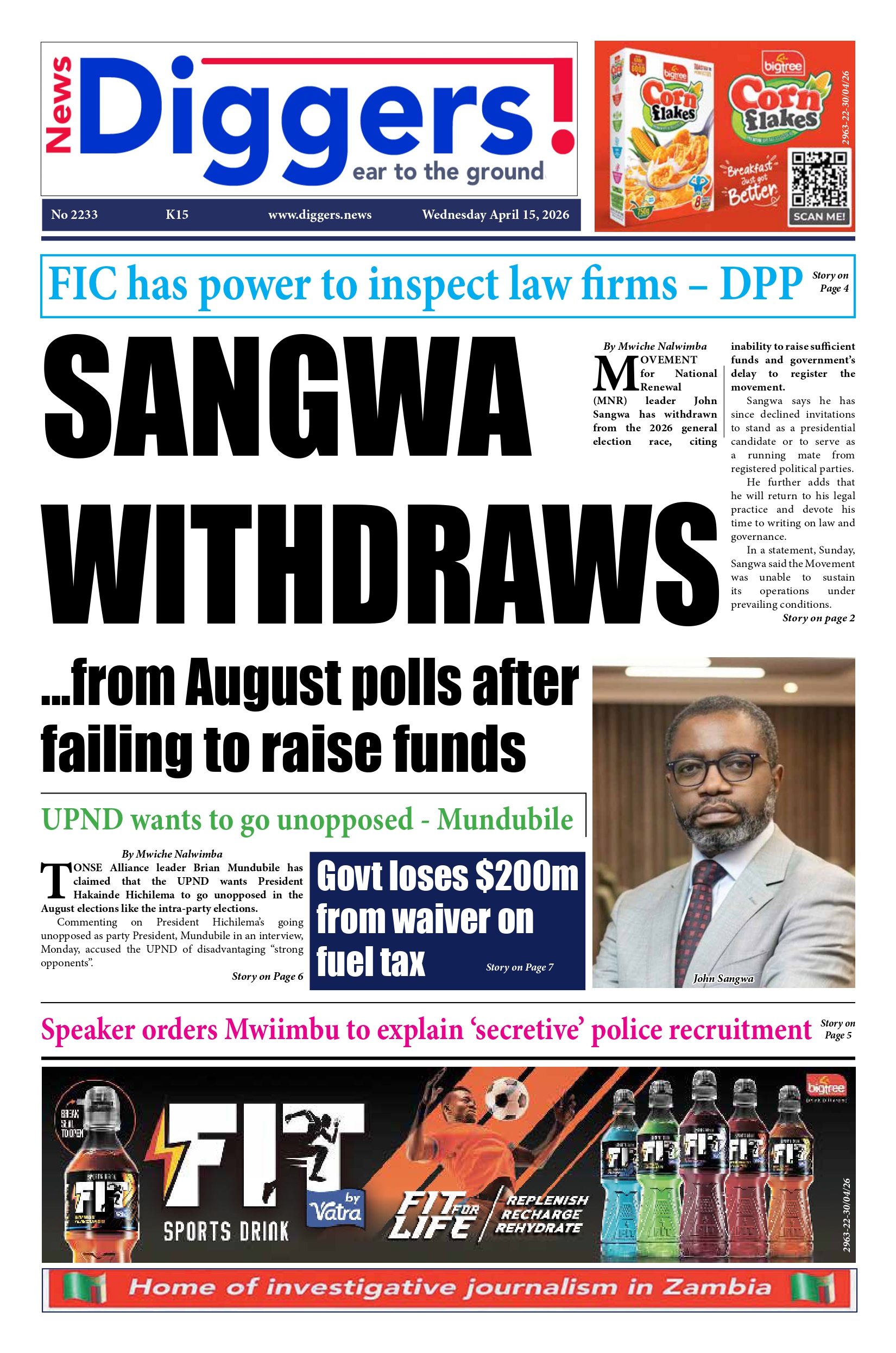 Edition 2233 Wednesday April 15, 2026