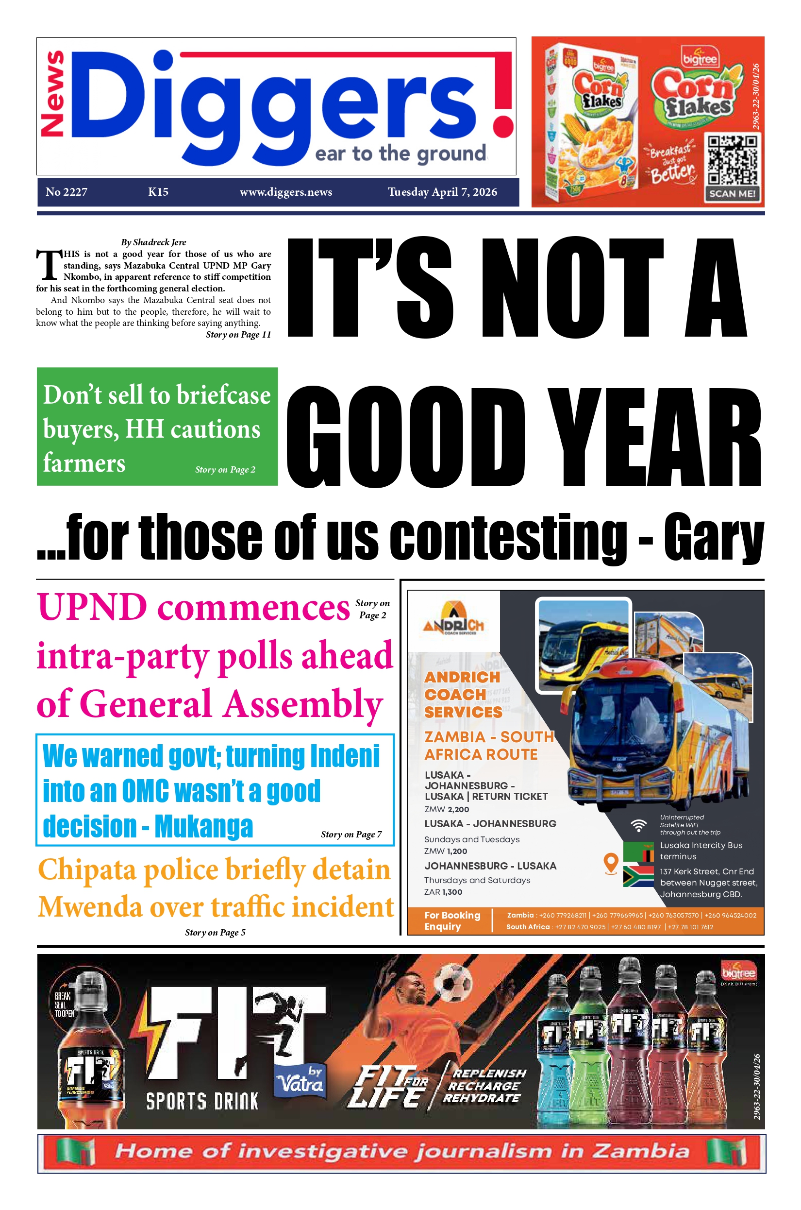 News Diggers Edition 2227 Tuesday April 7, 2026