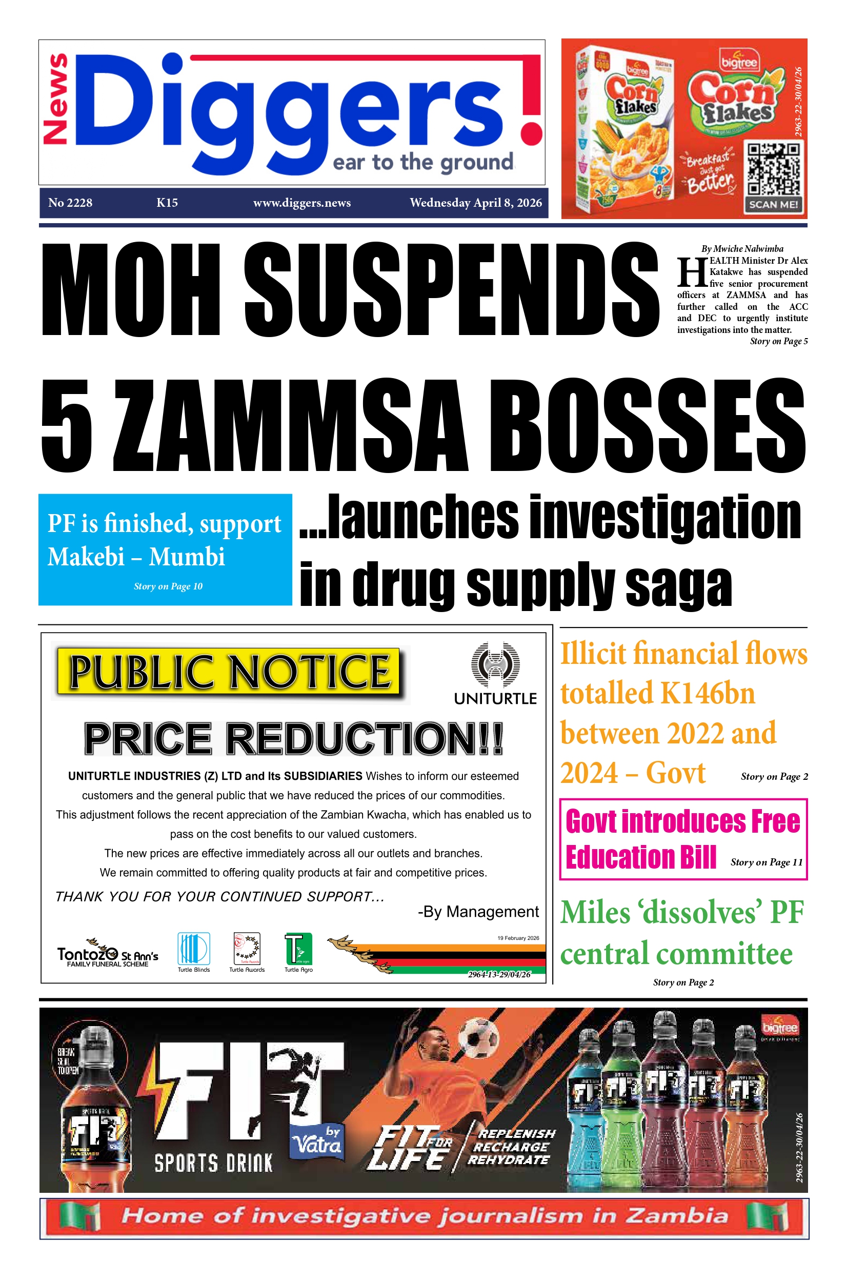 News Diggers Edition 2228 Wednesday April 8, 2026