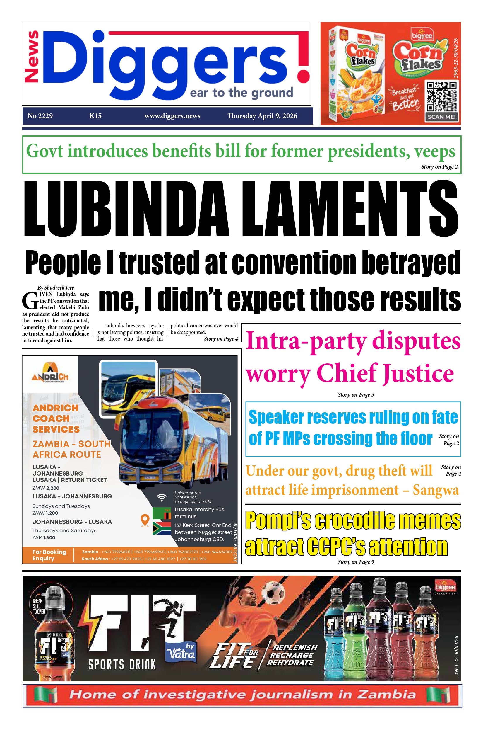 News Diggers Edition 2229 Thursday April 9, 2026